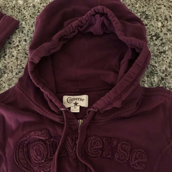 purple converse hoodie